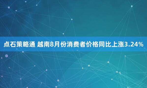 点石策略通 越南8月份消费者价格同比上涨3.24%